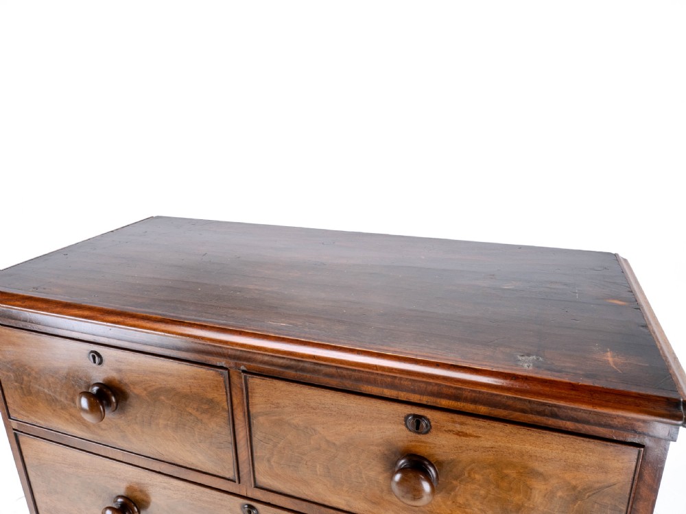 Victorian Mahogany Tall Straight Front Chest of Drawers C1860 (Tallboy) View XIII