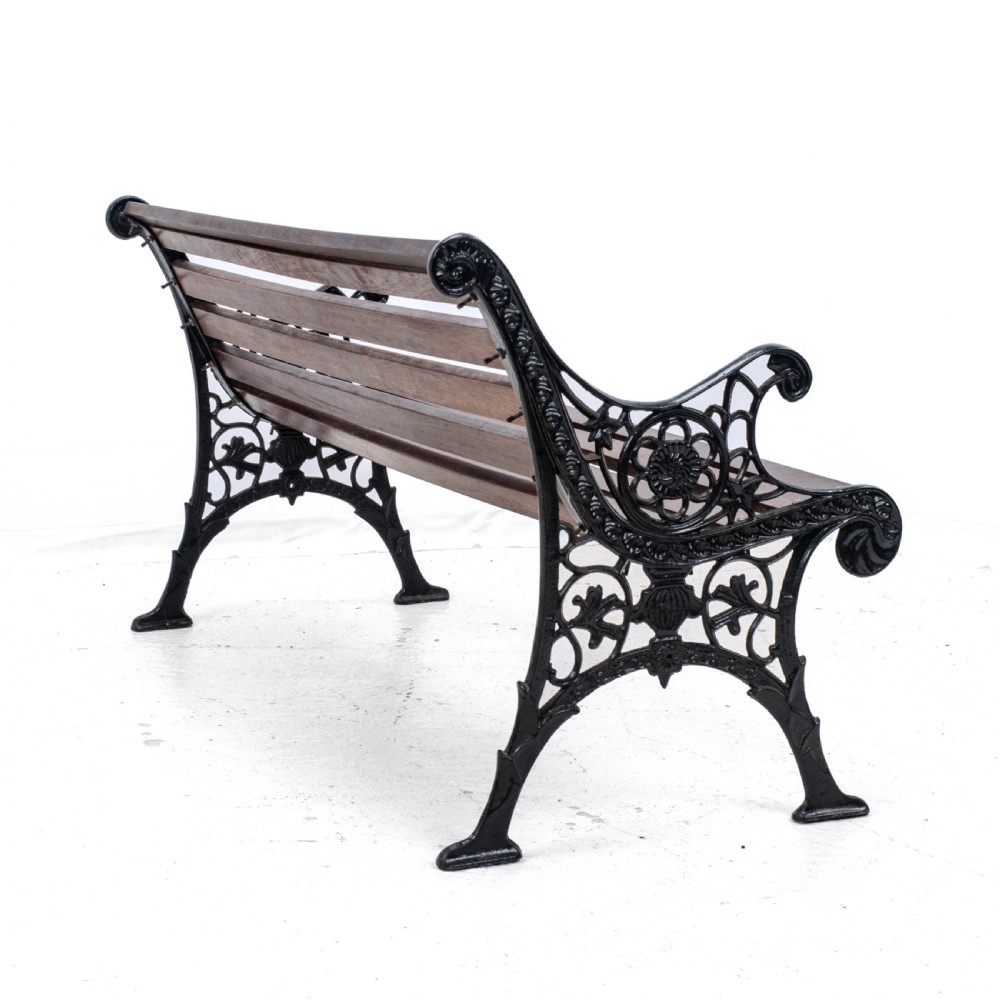 Victorian C19th Cast Iron & Teak Slatted Garden Park Bench 5ft View IV
