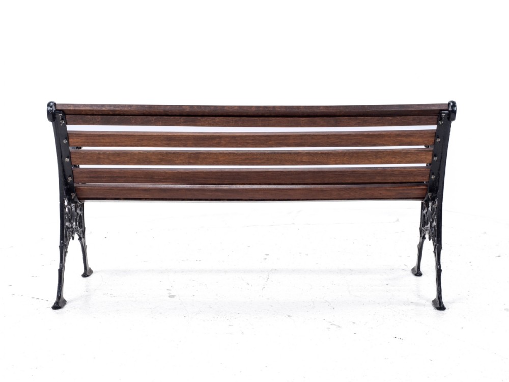 Victorian C19th Cast Iron & Teak Slatted Garden Park Bench 5ft View V