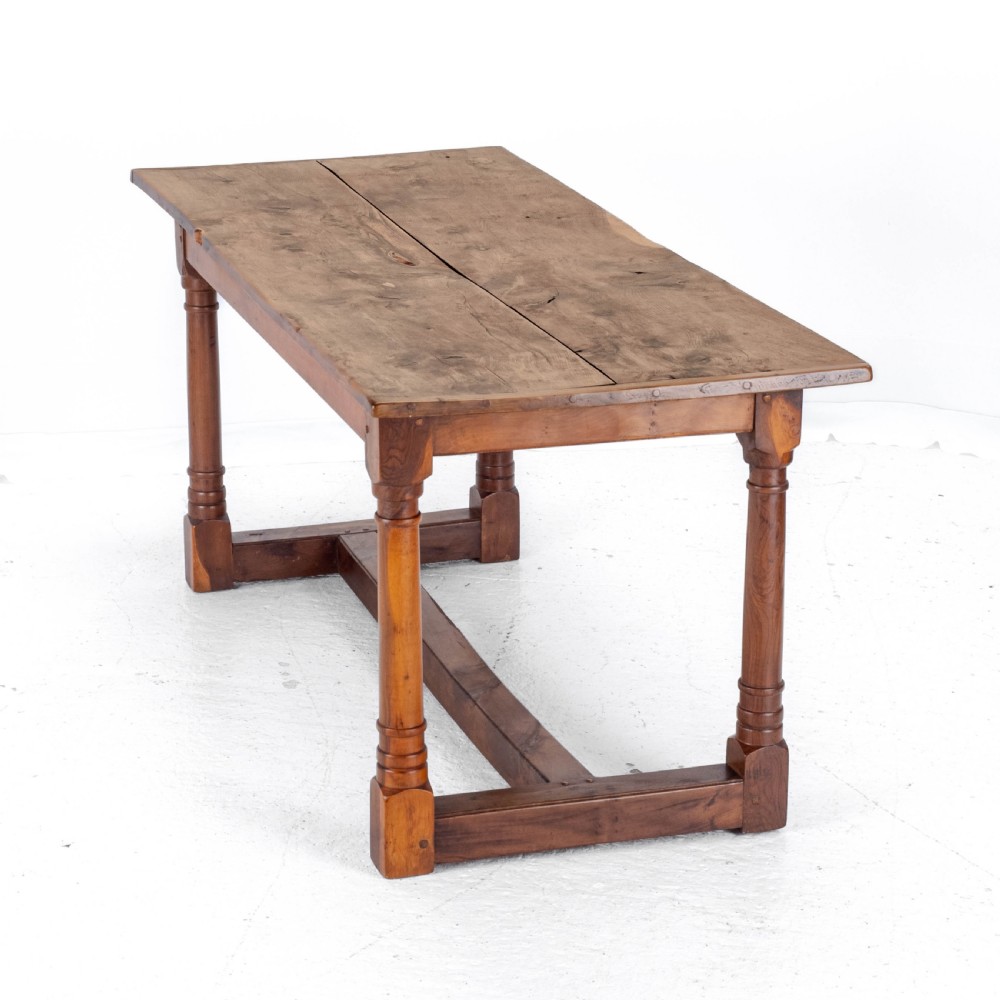 Yew Wood C17th Style Country Refectory Dining Table View X