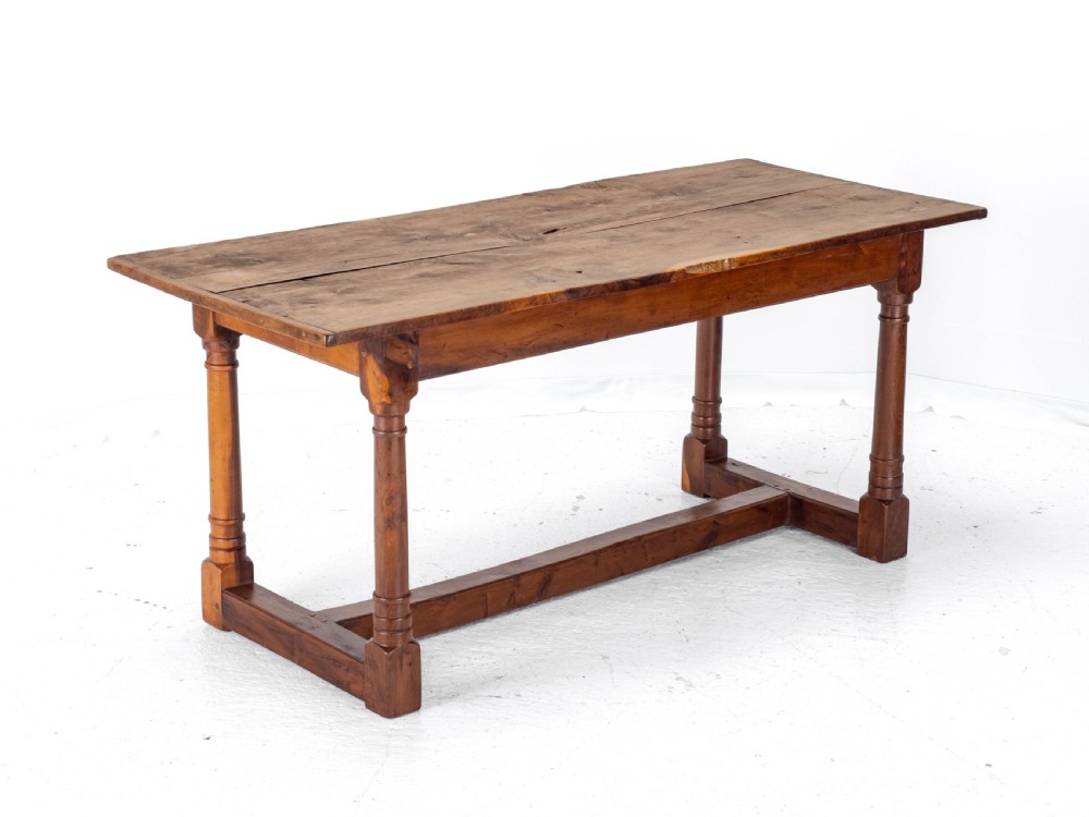 Yew Wood C17th Style Country Refectory Dining Table View XII