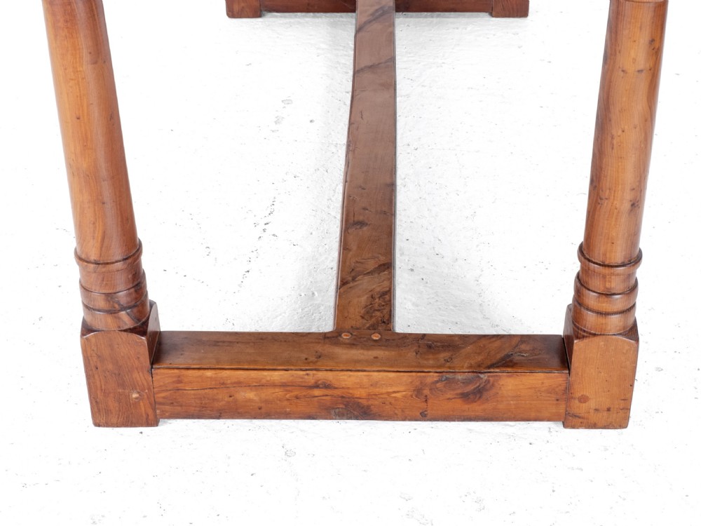 Yew Wood C17th Style Country Refectory Dining Table View XXV