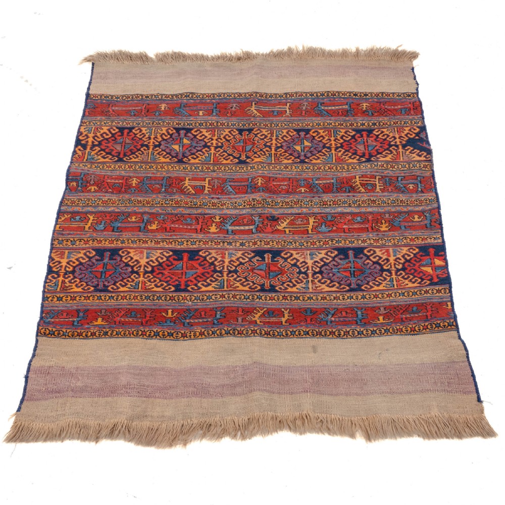 Northwest Persian Soumak Flat Weave Panel/Rug 4'3