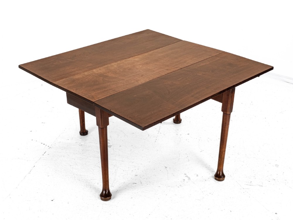 George II Mahogany Drop Leaf Pad Foot Dining Table C1750 (Georgian) View IV