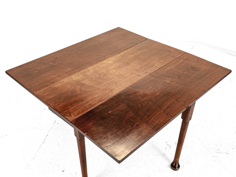 George II Mahogany Drop Leaf Pad Foot Dining Table C1750 (Georgian) View XII