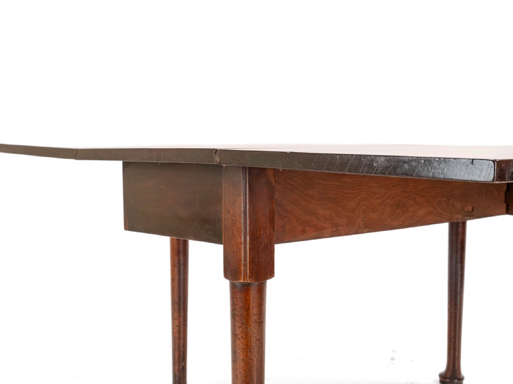 George II Mahogany Drop Leaf Pad Foot Dining Table C1750 (Georgian) View XIII