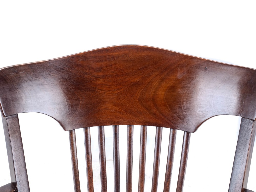 1920's Adjustable, Swivel, Mahogany & Leather Desk Armchair (Chair) View XI