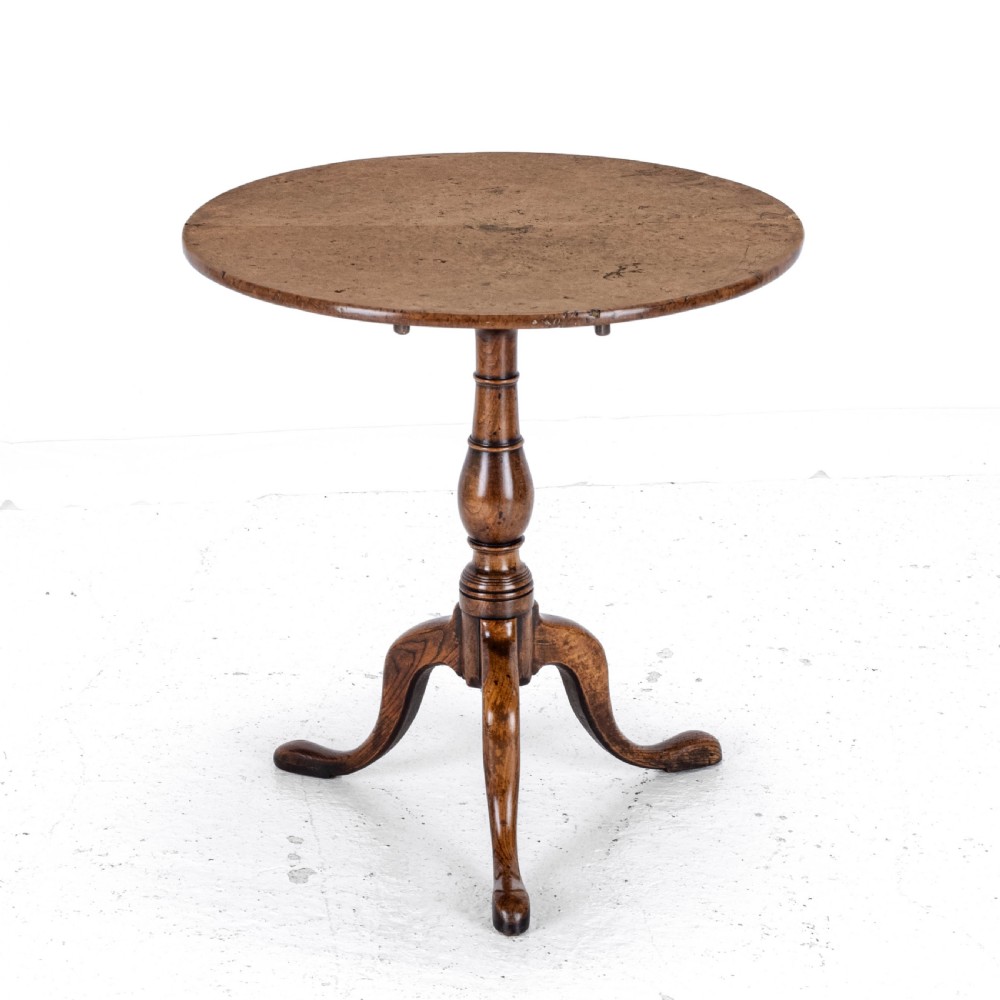 C.18th Burr Elm Tripod Supper Table (Country Georgian George III) View II