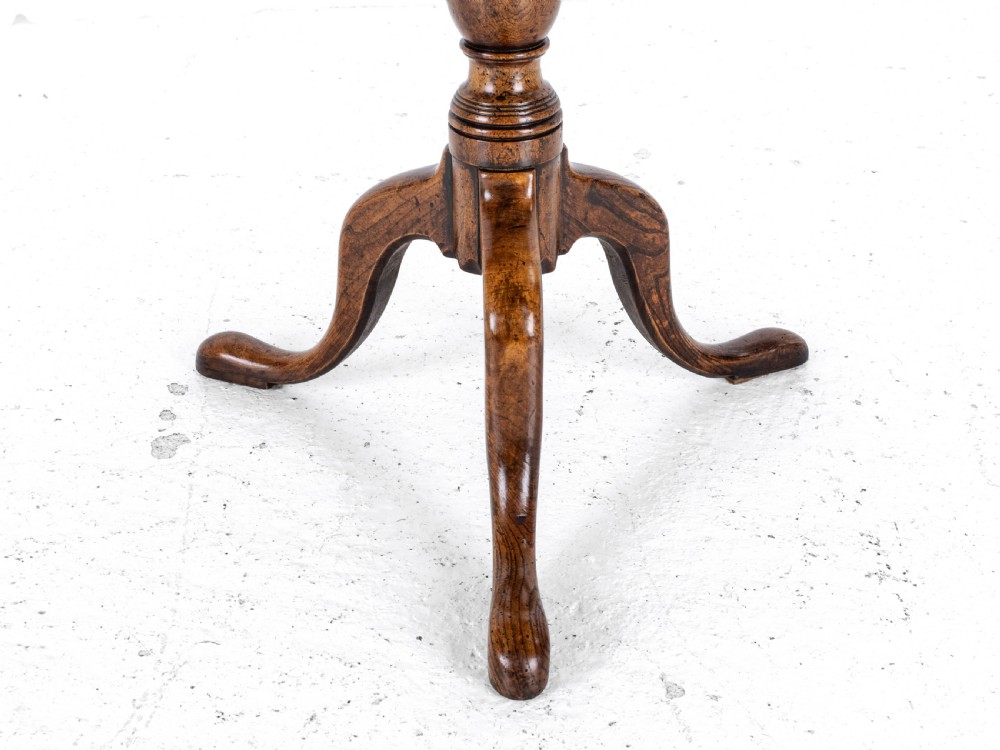 C.18th Burr Elm Tripod Supper Table (Country Georgian George III) View XIII