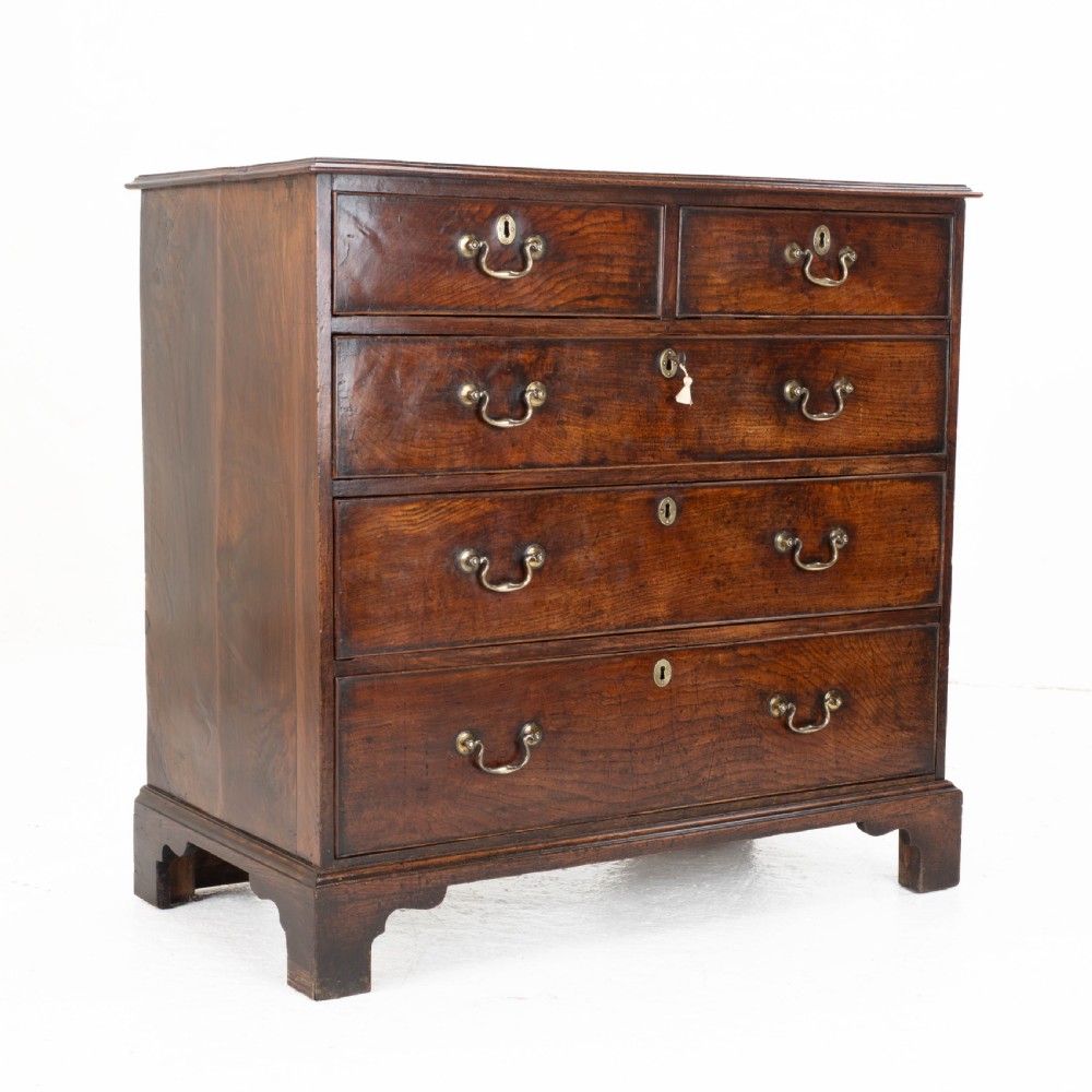 Elm Georgian Chest of Drawers C1760 (George III Country) View III