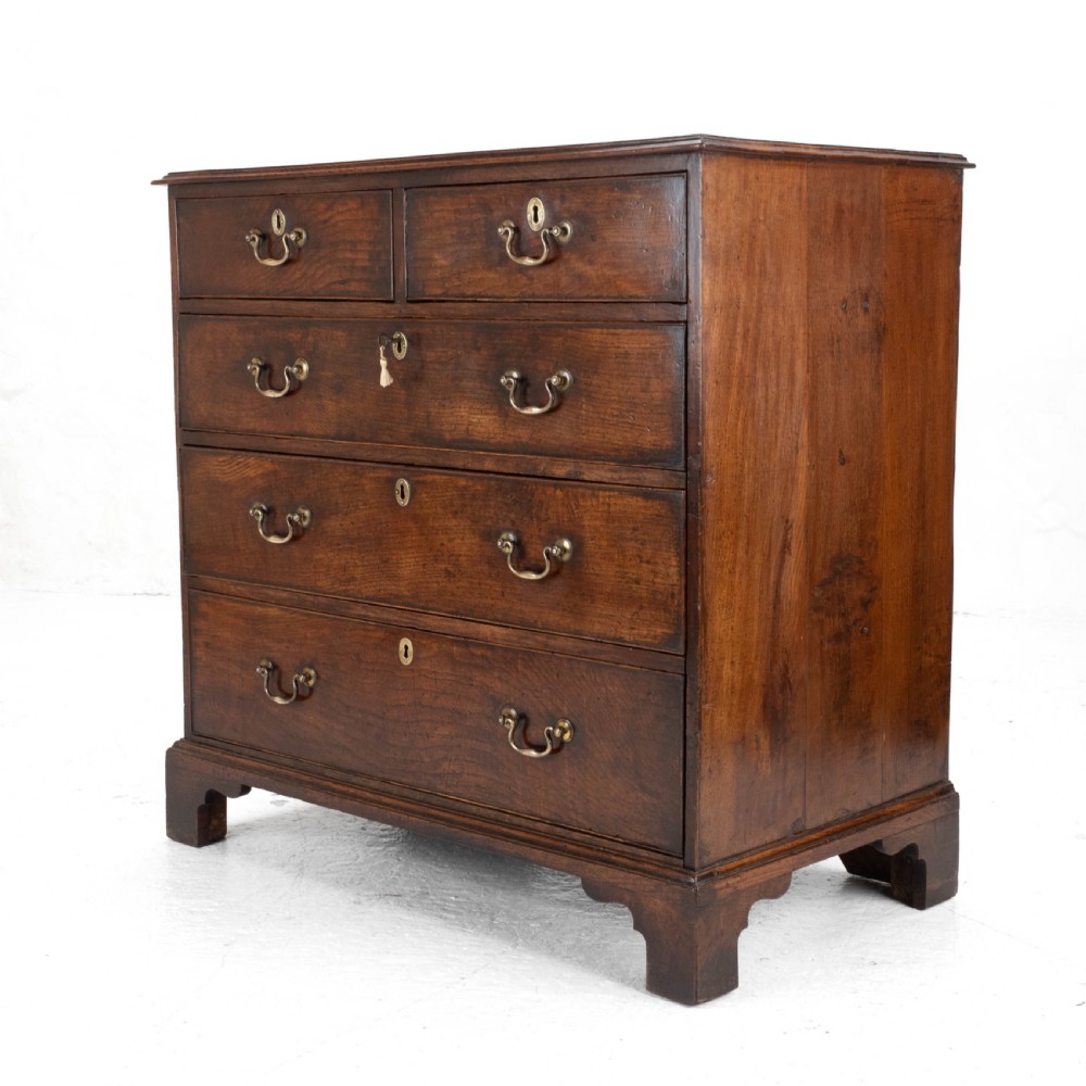 Elm Georgian Chest of Drawers C1760 (George III Country) View IV