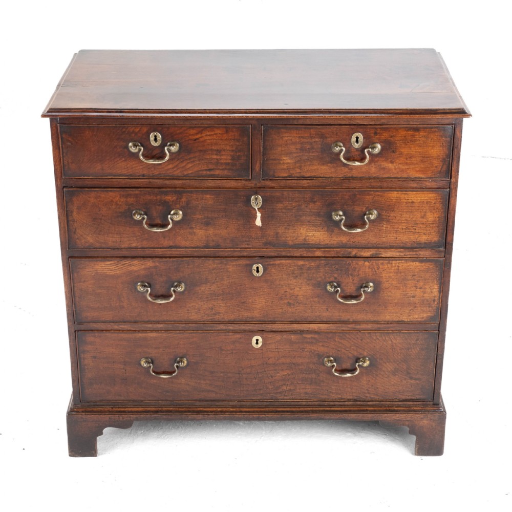 Elm Georgian Chest of Drawers C1760 (George III Country) View XXI