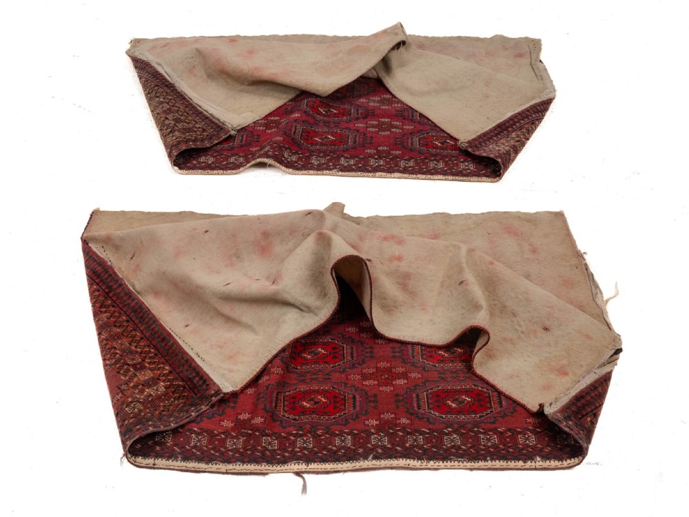 C.19th Pair of Tekke Chuvals Turkmen Rugs 3' x 5'1