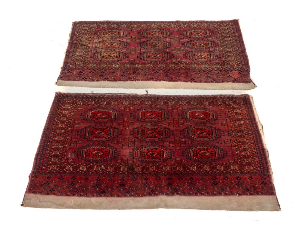 C.19th Pair of Tekke Chuvals Turkmen Rugs 3' x 5'1