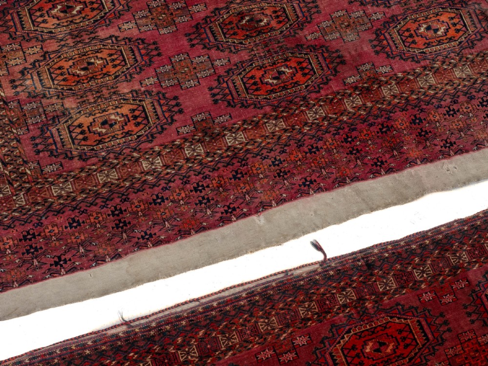C.19th Pair of Tekke Chuvals Turkmen Rugs 3' x 5'1