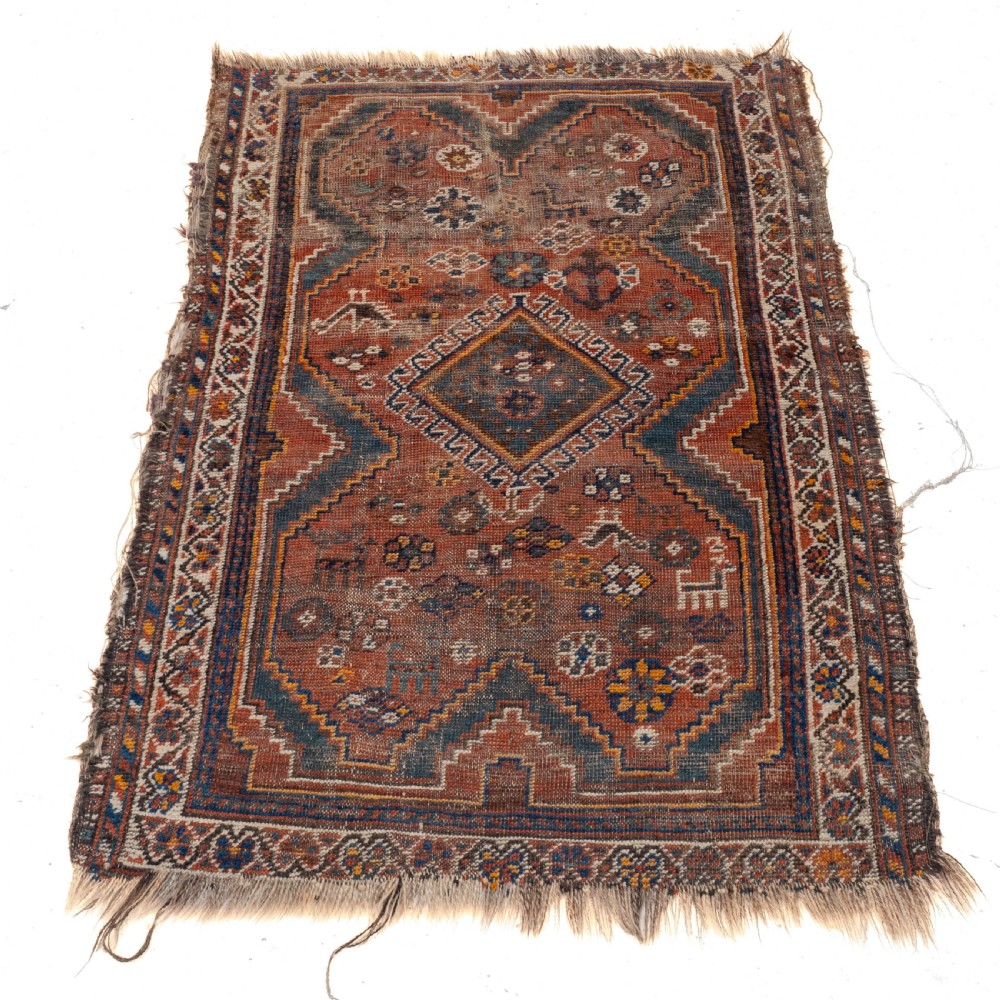 Antique Kazak Caucasian Rug Late C19th 4'2