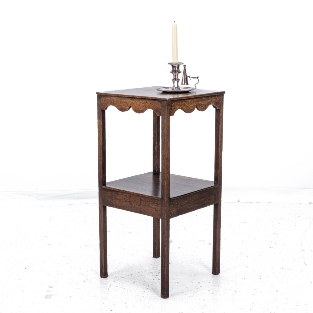 Georgian Oak Side Table with Shelf / Stand Early C.19th (Country George III) View II
