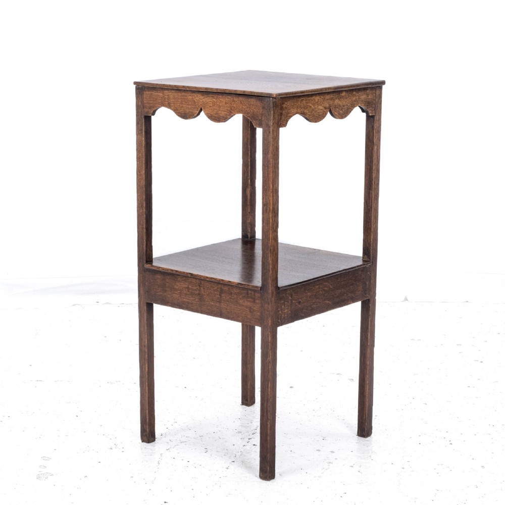Georgian Oak Side Table with Shelf / Stand Early C.19th (Country George III) View III