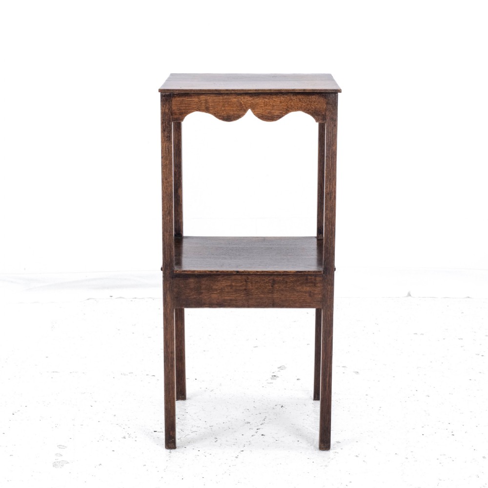 Georgian Oak Side Table with Shelf / Stand Early C.19th (Country George III) View V