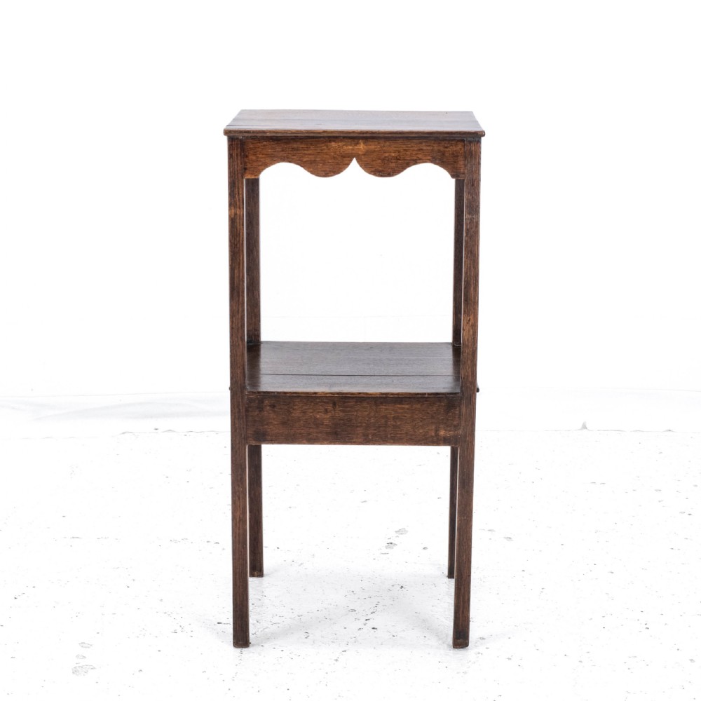 Georgian Oak Side Table with Shelf / Stand Early C.19th (Country George III) View VI