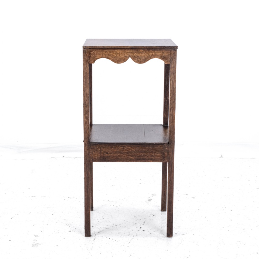 Georgian Oak Side Table with Shelf / Stand Early C.19th (Country George III) View VII