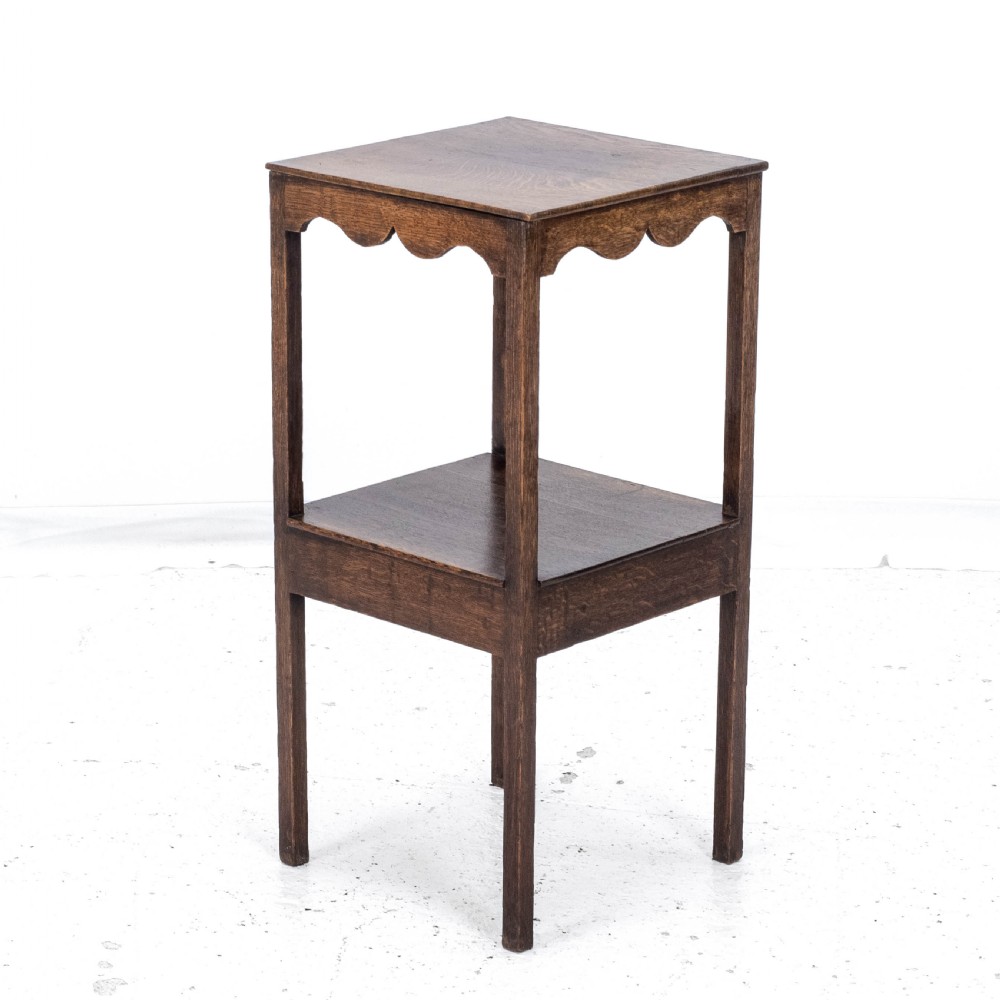 Georgian Oak Side Table with Shelf / Stand Early C.19th (Country George III) View VIII