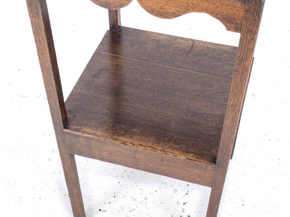 Georgian Oak Side Table with Shelf / Stand Early C.19th (Country George III) View X