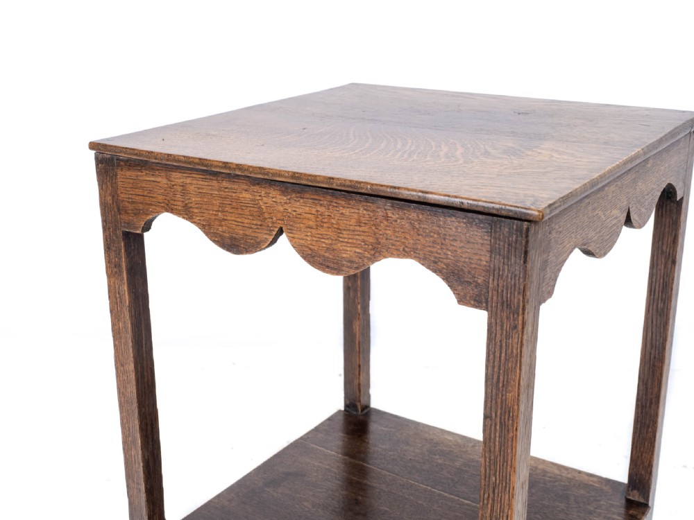 Georgian Oak Side Table with Shelf / Stand Early C.19th (Country George III) View XI