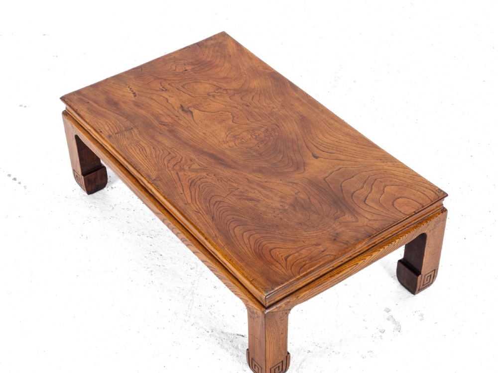 Chinese Elm Kang Table Early C20th (Low Coffee Opium Qing) View X