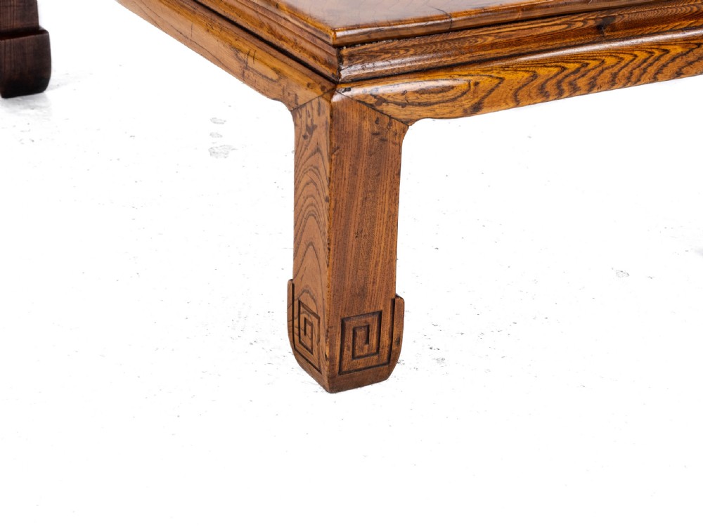 Chinese Elm Kang Table Early C20th (Low Coffee Opium Qing) View XVI
