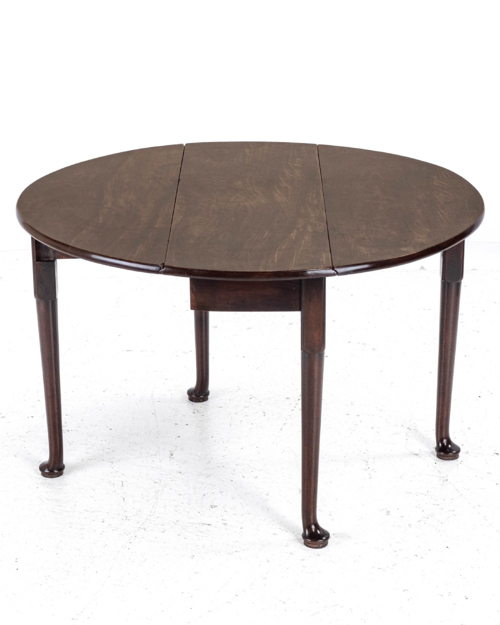 George II Mahogany Oval Round Drop Leaf Pad Foot Dining Breakfast Table C1740