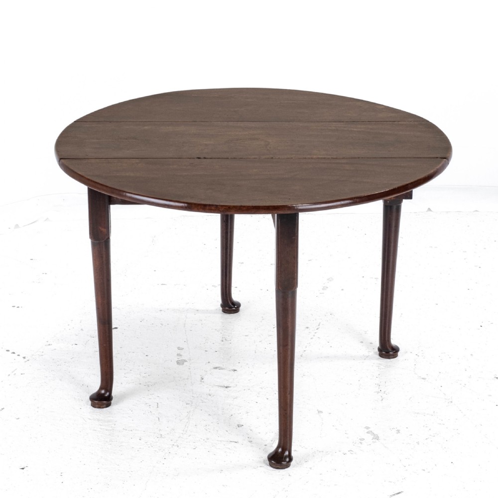 George II Mahogany Oval Round Drop Leaf Pad Foot Dining Breakfast Table C1740 View VIII