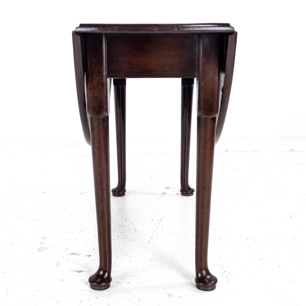 George II Mahogany Oval Round Drop Leaf Pad Foot Dining Breakfast Table C1740 View XV
