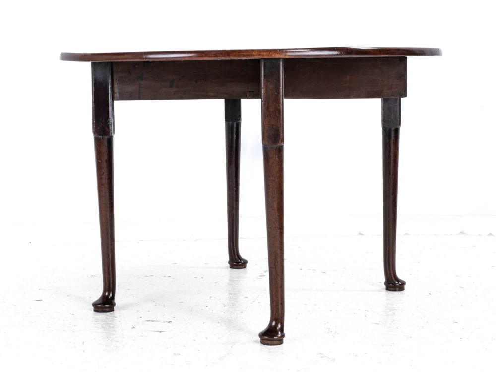 George II Mahogany Oval Round Drop Leaf Pad Foot Dining Breakfast Table C1740 View XVI