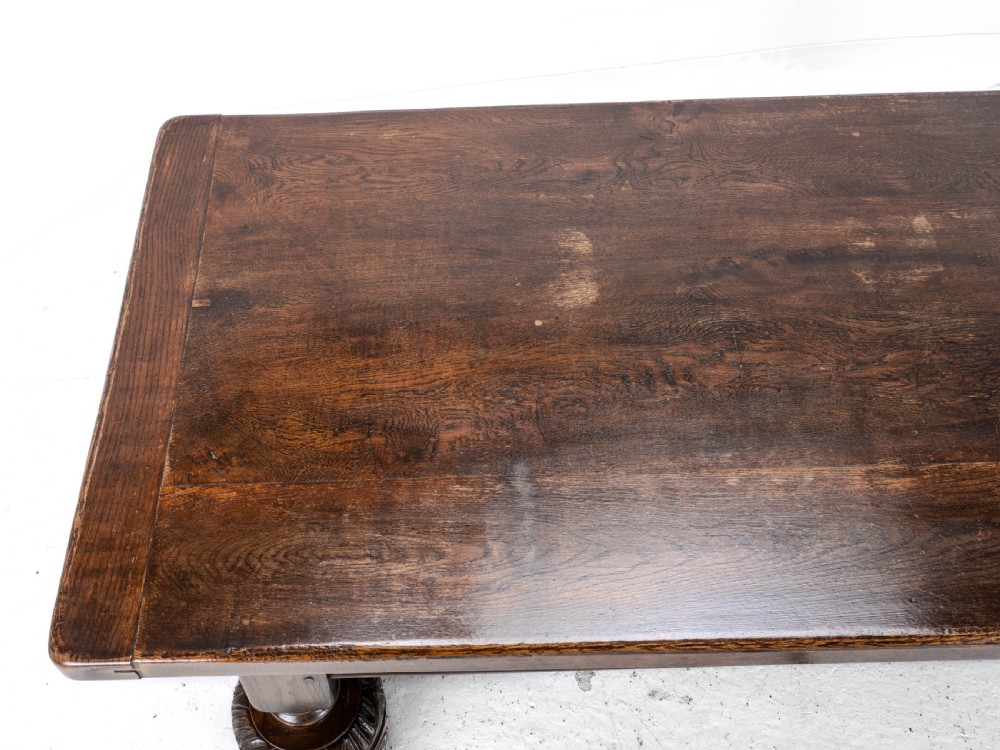 Elizabethan C.16th Revival Carved Oak Refectory Dining Table (c.19th Victorian 6ft) View X