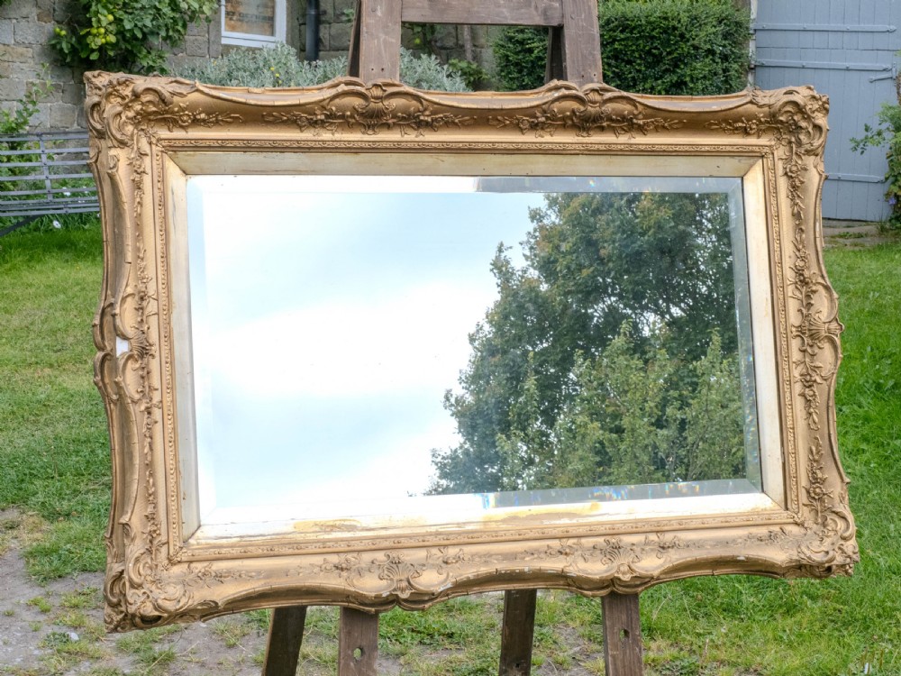 Early c.19th Baroque Gilt Flared Frame with later Mirror (Georgian) View III