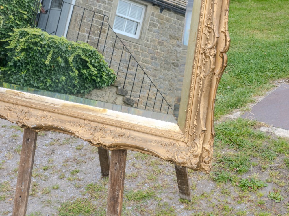 Early c.19th Baroque Gilt Flared Frame with later Mirror (Georgian) View VI
