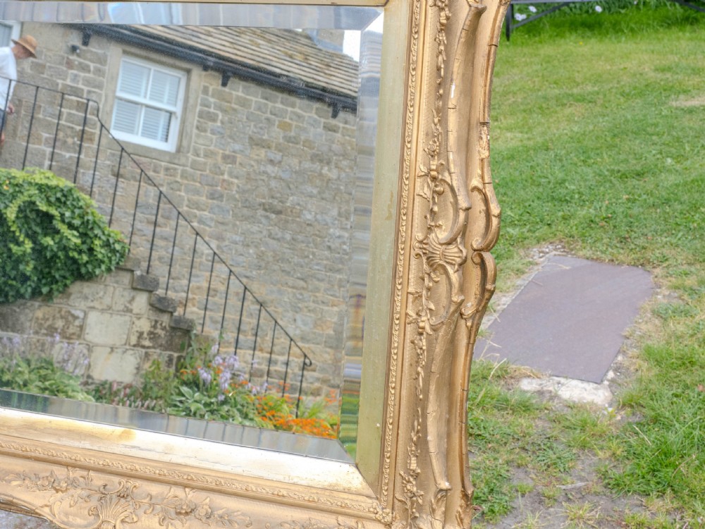 Early c.19th Baroque Gilt Flared Frame with later Mirror (Georgian) View VII