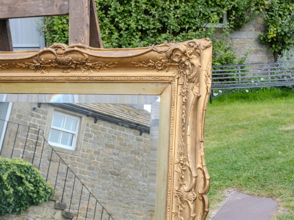 Early c.19th Baroque Gilt Flared Frame with later Mirror (Georgian) View VIII