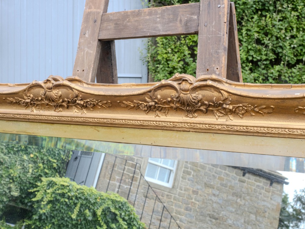 Early c.19th Baroque Gilt Flared Frame with later Mirror (Georgian) View IX