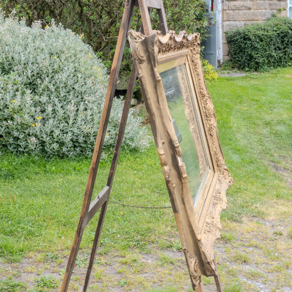 Early c.19th Baroque Gilt Flared Frame with later Mirror (Georgian) View XIV
