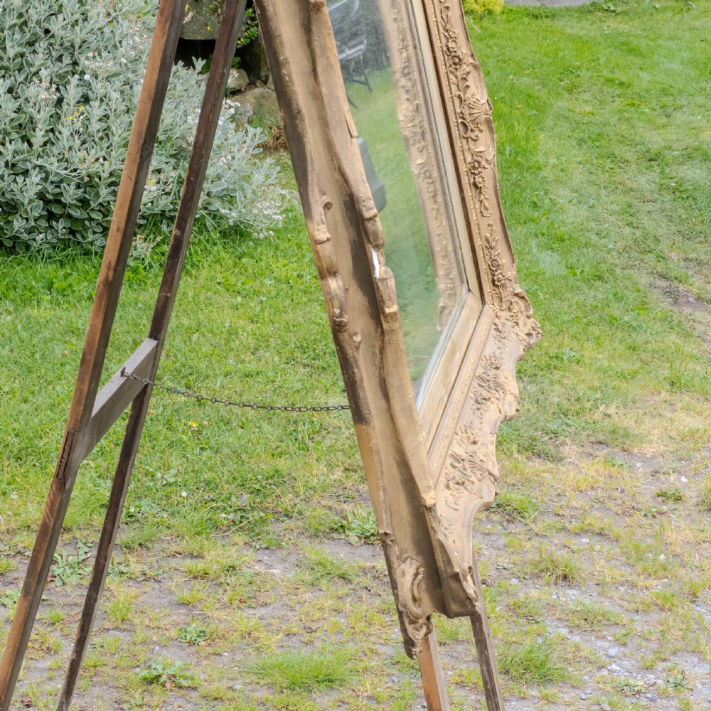 Early c.19th Baroque Gilt Flared Frame with later Mirror (Georgian) View XV