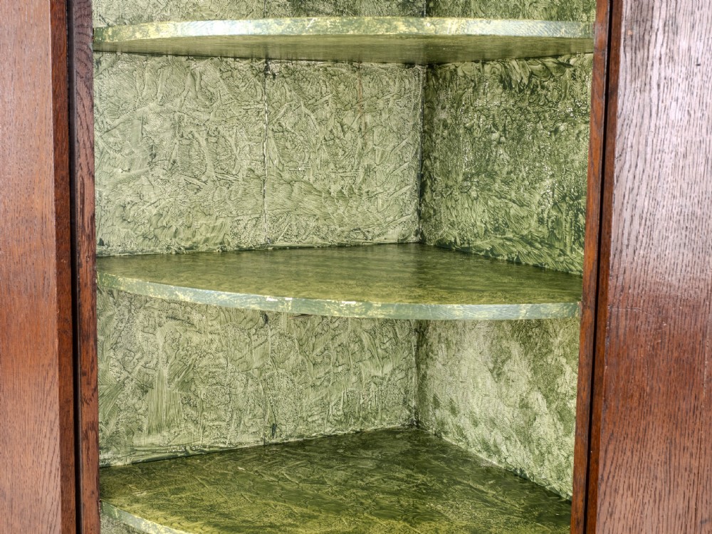 C.18th Georgian Oak Bow Front Corner Cabinet Wall Mounted (George III) View XVII