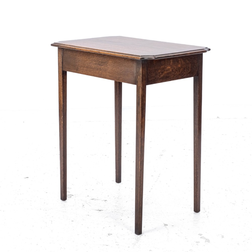 Arts & Crafts Style Edwardian Oak Small Occasional / Wine Table C1910 (Side)