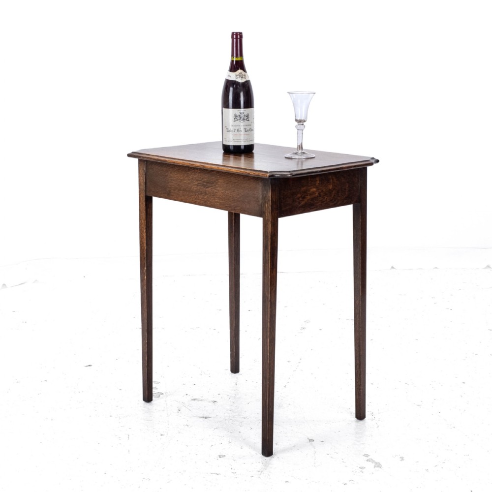 Arts & Crafts Style Edwardian Oak Small Occasional / Wine Table C1910 (Side) View II