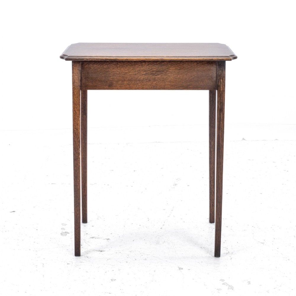 Arts & Crafts Style Edwardian Oak Small Occasional / Wine Table C1910 (Side) View III