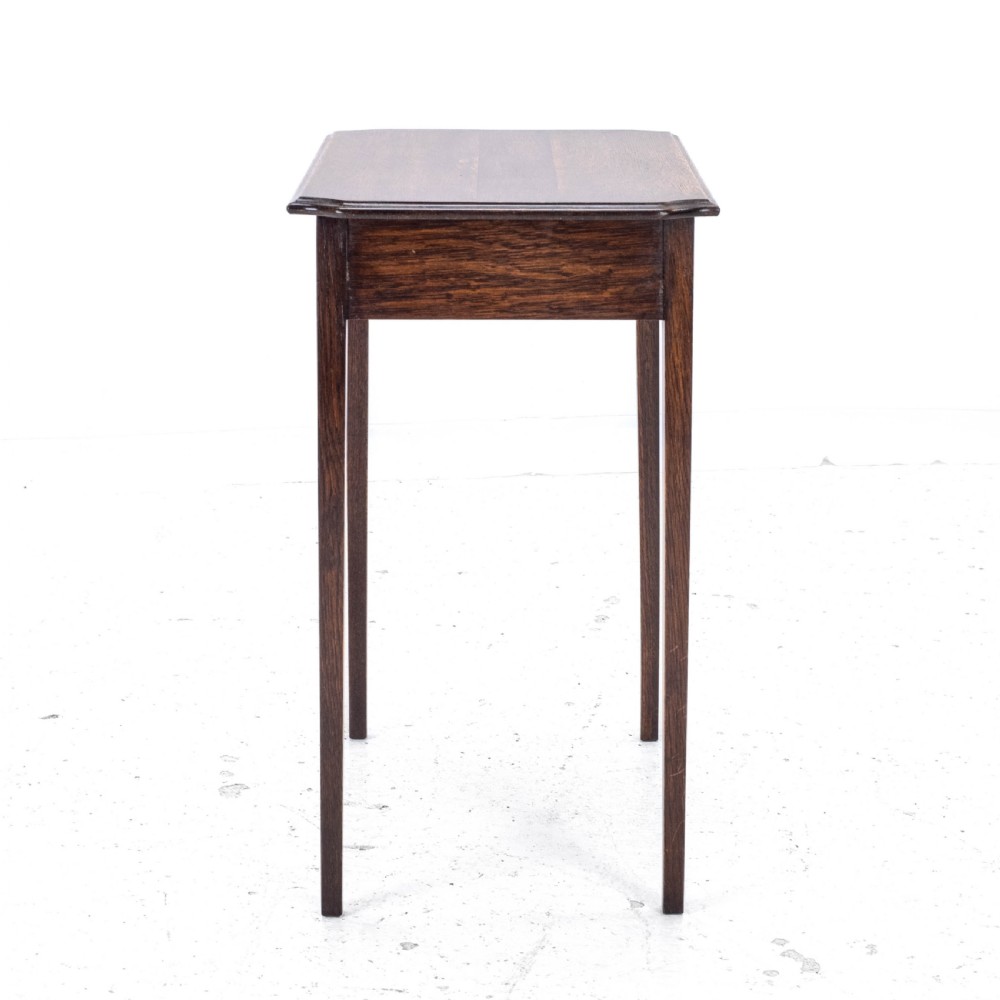 Arts & Crafts Style Edwardian Oak Small Occasional / Wine Table C1910 (Side) View IV