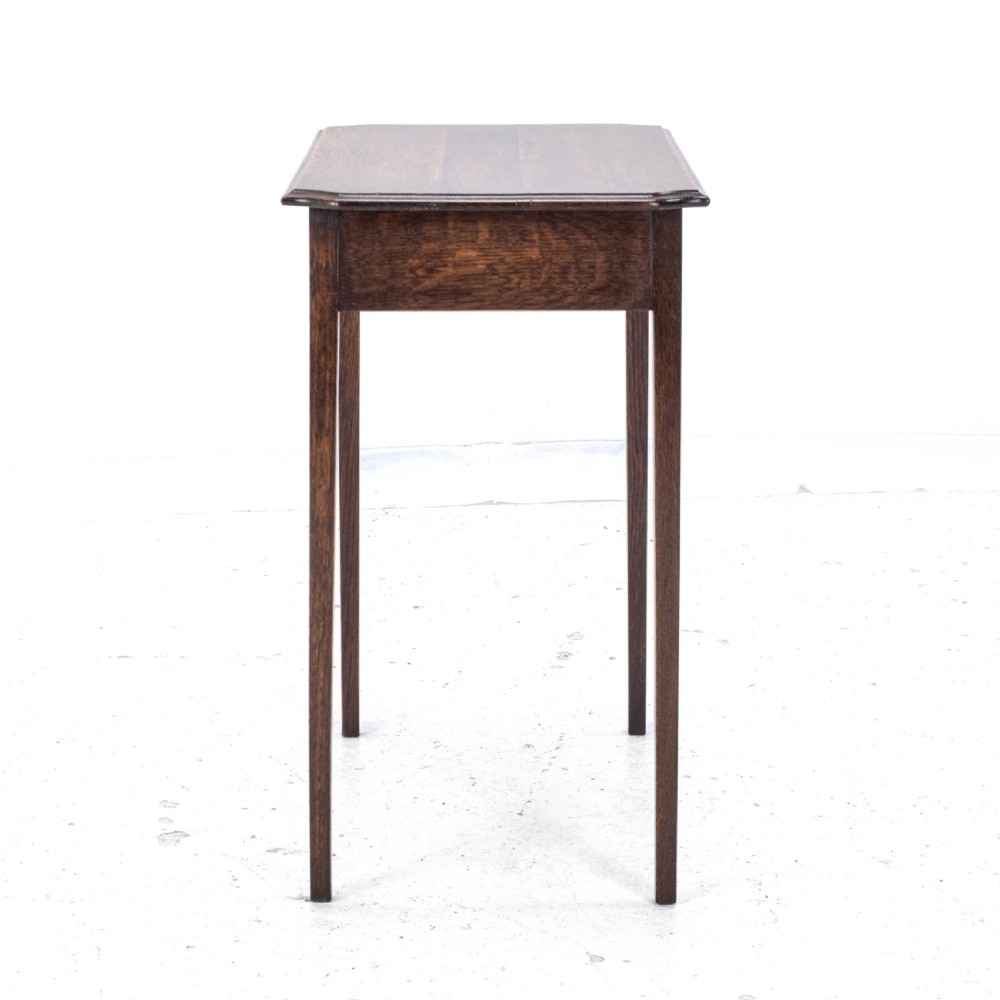 Arts & Crafts Style Edwardian Oak Small Occasional / Wine Table C1910 (Side) View V