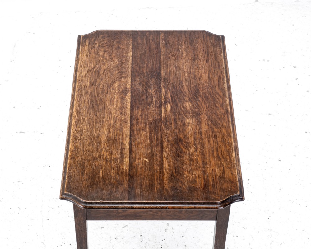 Arts & Crafts Style Edwardian Oak Small Occasional / Wine Table C1910 (Side) View VII