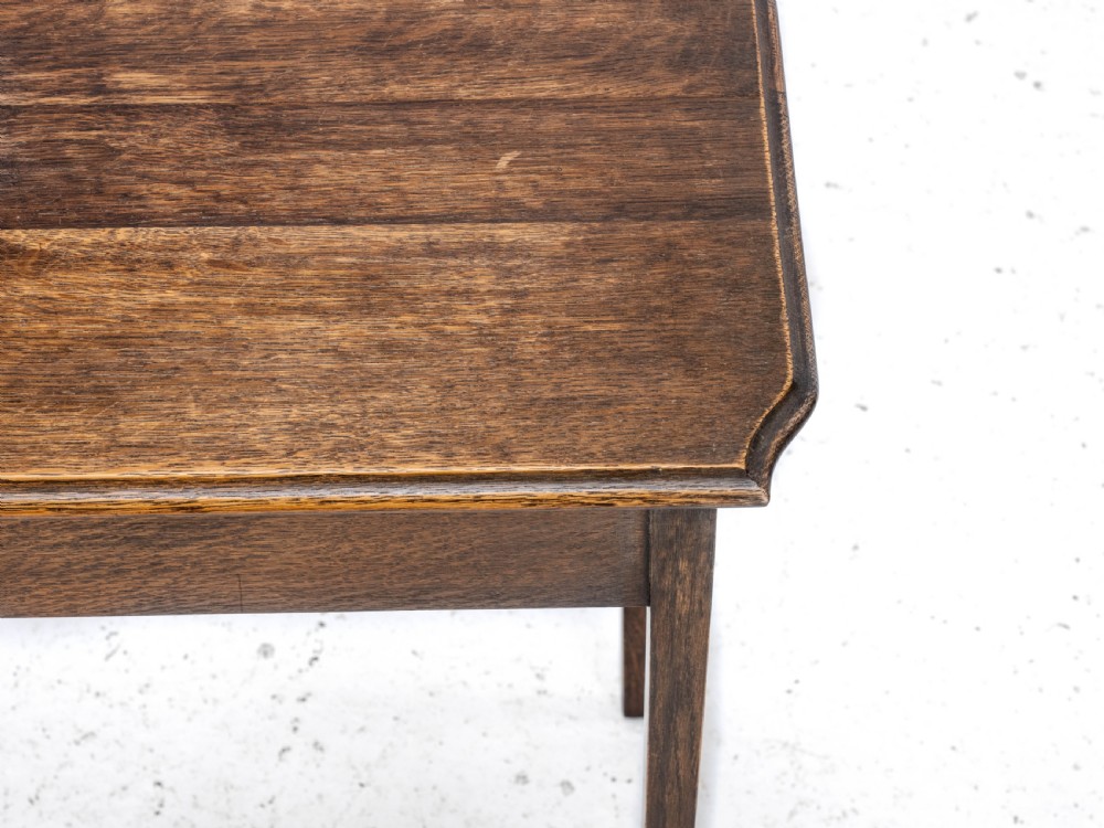 Arts & Crafts Style Edwardian Oak Small Occasional / Wine Table C1910 (Side) View IX